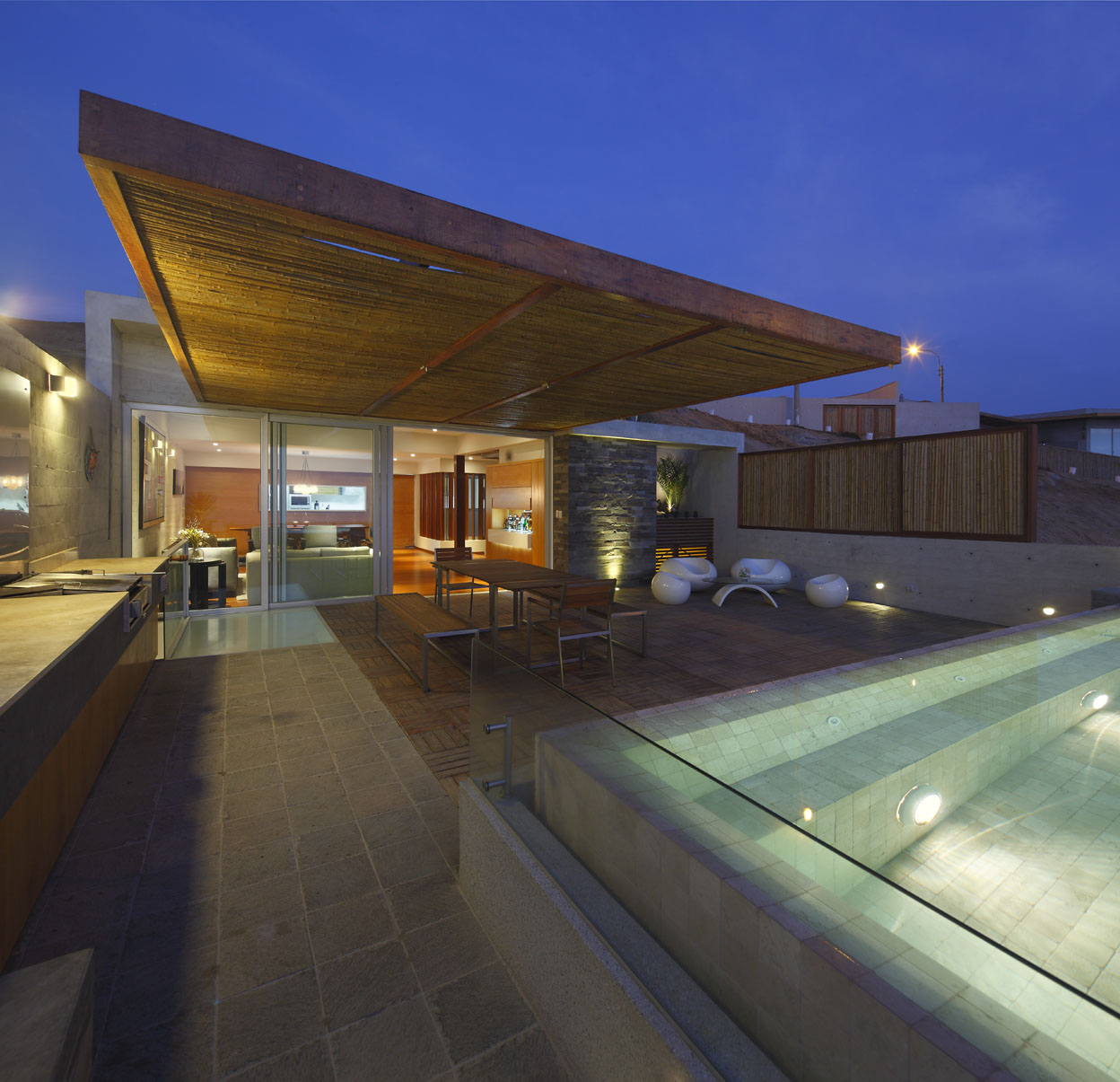 Foto terraza vista piscina