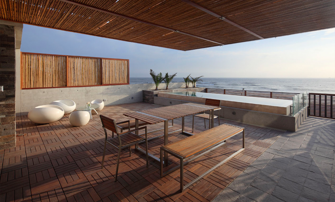 Foto terraza vista al mar